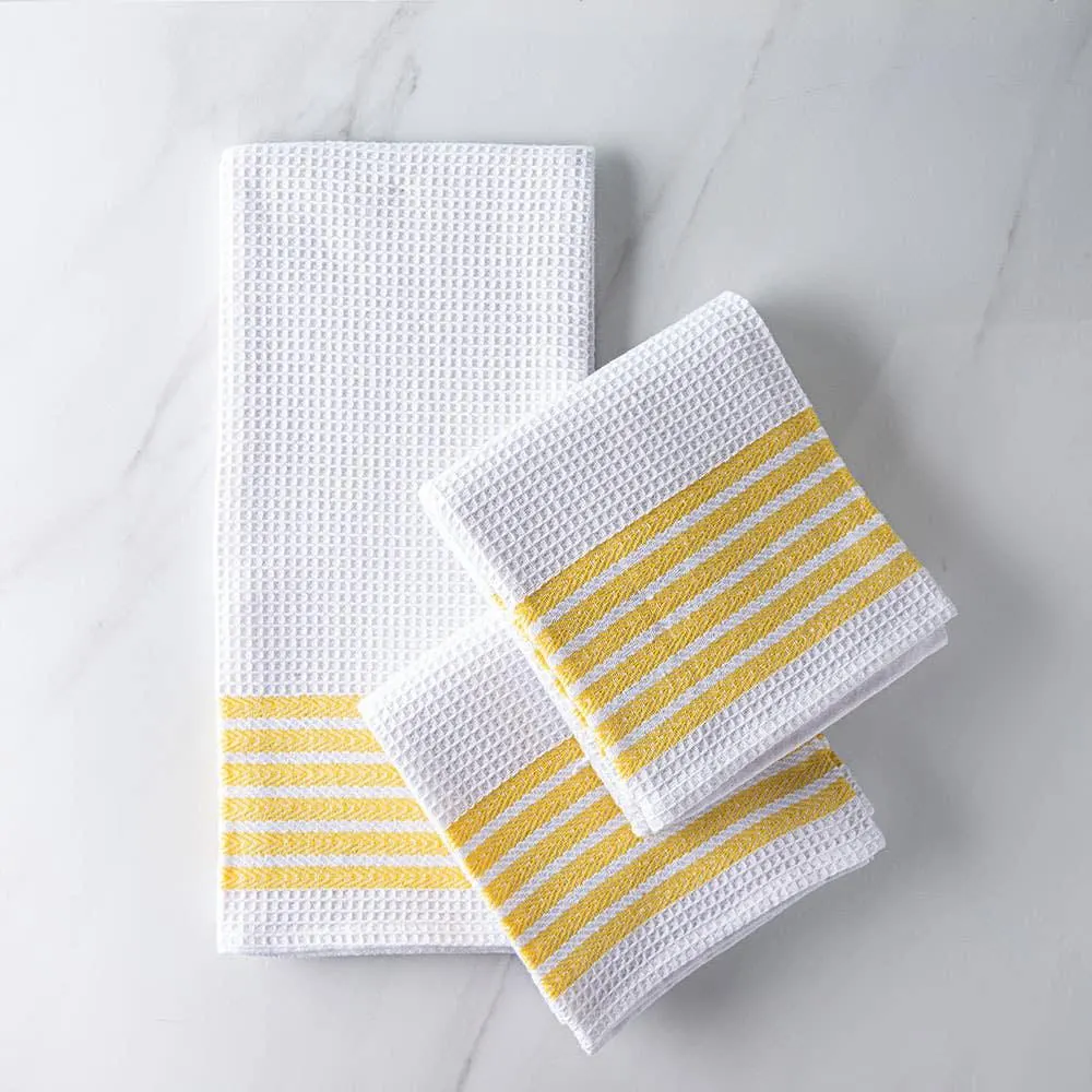 Harman Premium Quality 'Horizontal' Kitchen Towel - S/3 (Yellow)