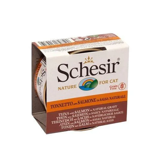 Tuna & salmon in natural gravy for cats