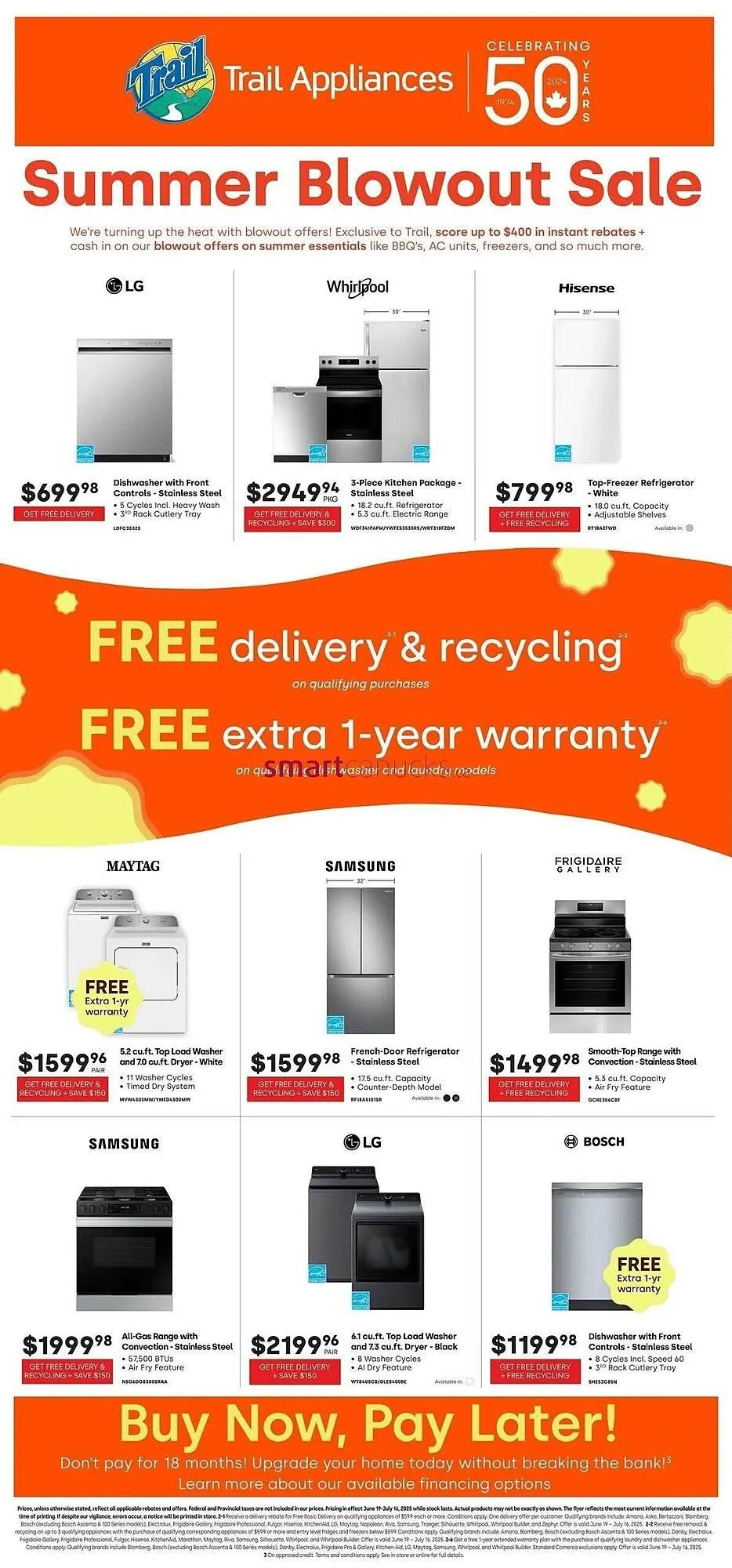 Trail Appliances flyer from June 19 to July 16 2025 - flyer page 1