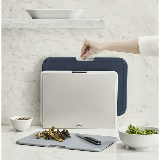 Nest™ Plastic Cutting Set with Storage Stand 3 Different Sized Boards - Joseph Joseph
