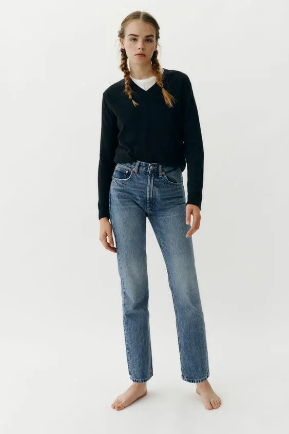 HIGH RISE TRF STRAIGHT LEG JEANS