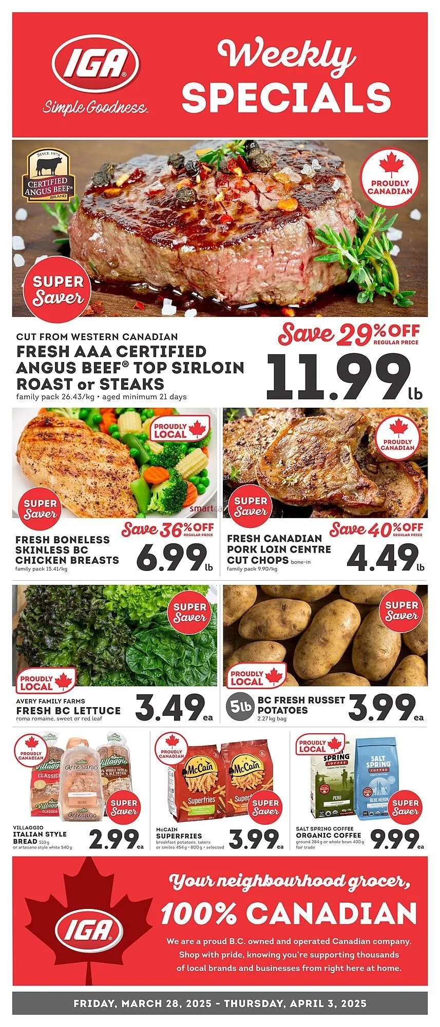 IGA flyer from March 27 to April 9 2025 - flyer page 1