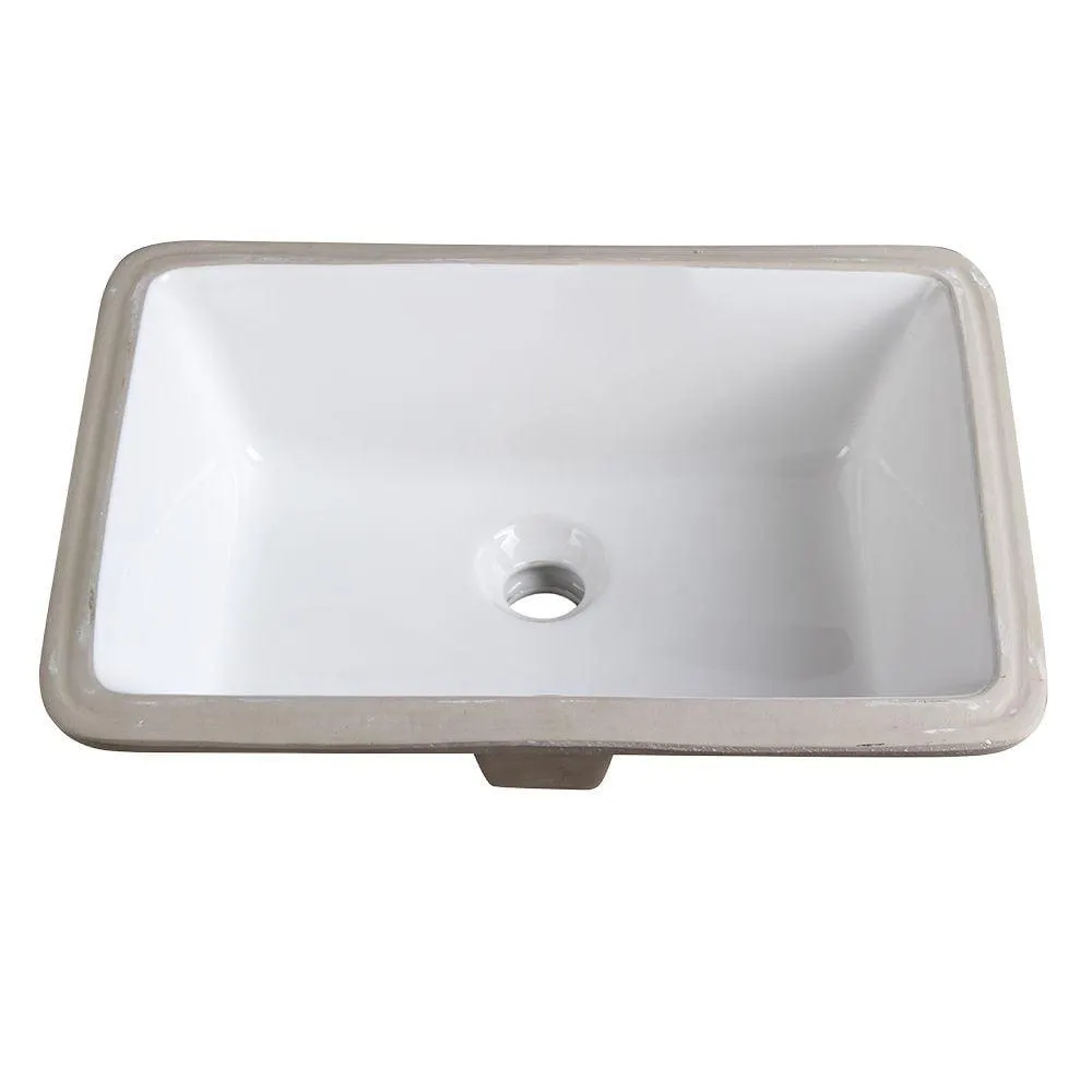 Adour 19.25 inch Ceramic Undermount Sink in White