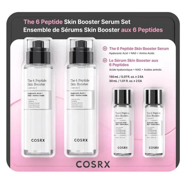 COSRX The 6 Peptide Skin Booster Serum Set, 2 x 150 mL + 2 x 30 mL