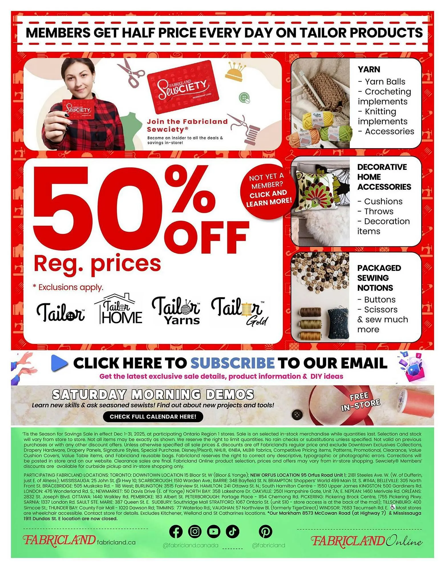 Fabricland flyer from December 1 to December 31 2025 - flyer page 12