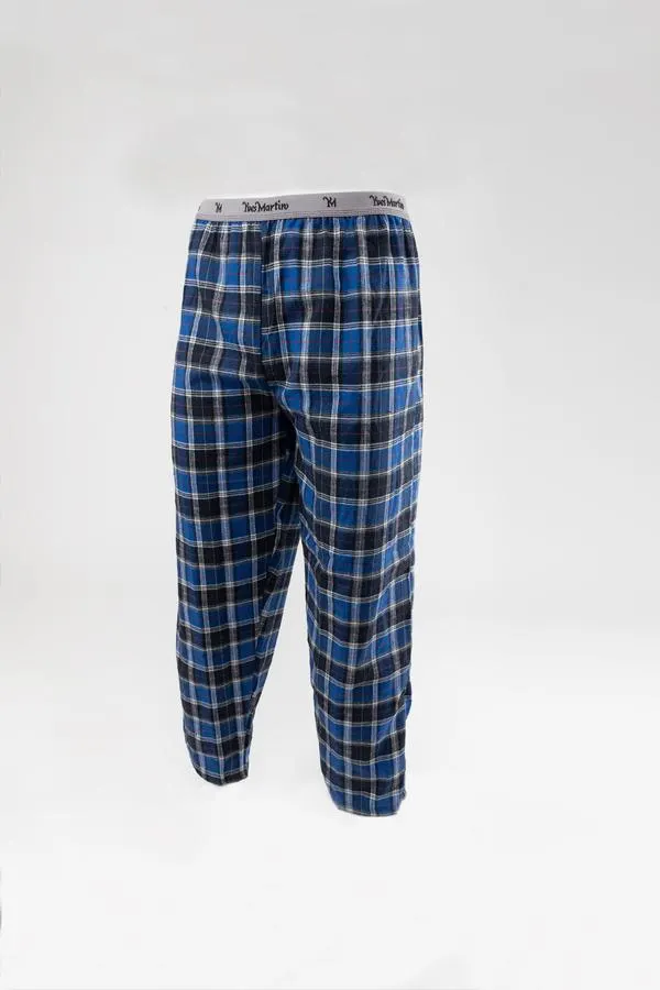 Flannel sleep pants, blue plaid - Plus Size