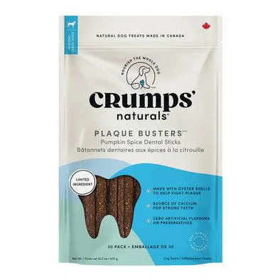 Crumps' Naturals, Plaque Buster 7" - Pumpkin - 30pk - Dog Treat