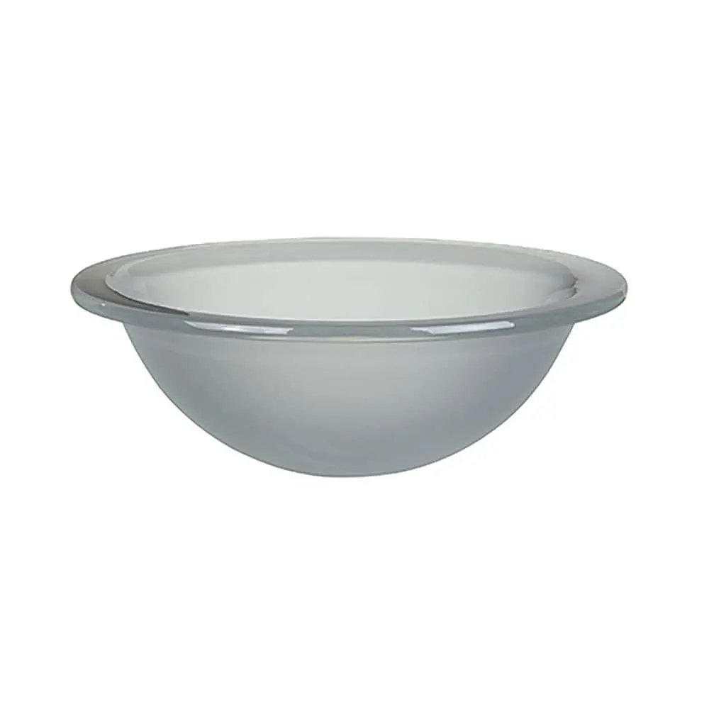 Terra Frosted Crystal Tempered Glass Round Undermount Lavatory