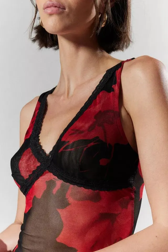 Silence + Noise Marie Mesh Top