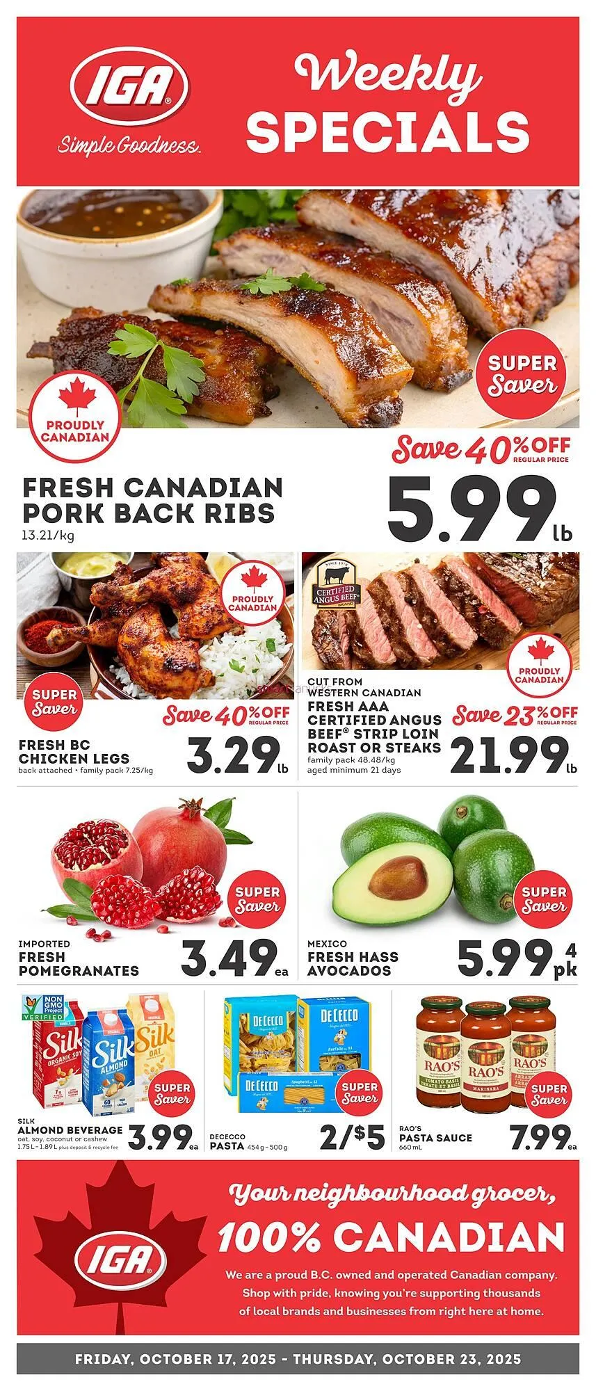 IGA flyer from October 16 to October 22 2025 - flyer page 1