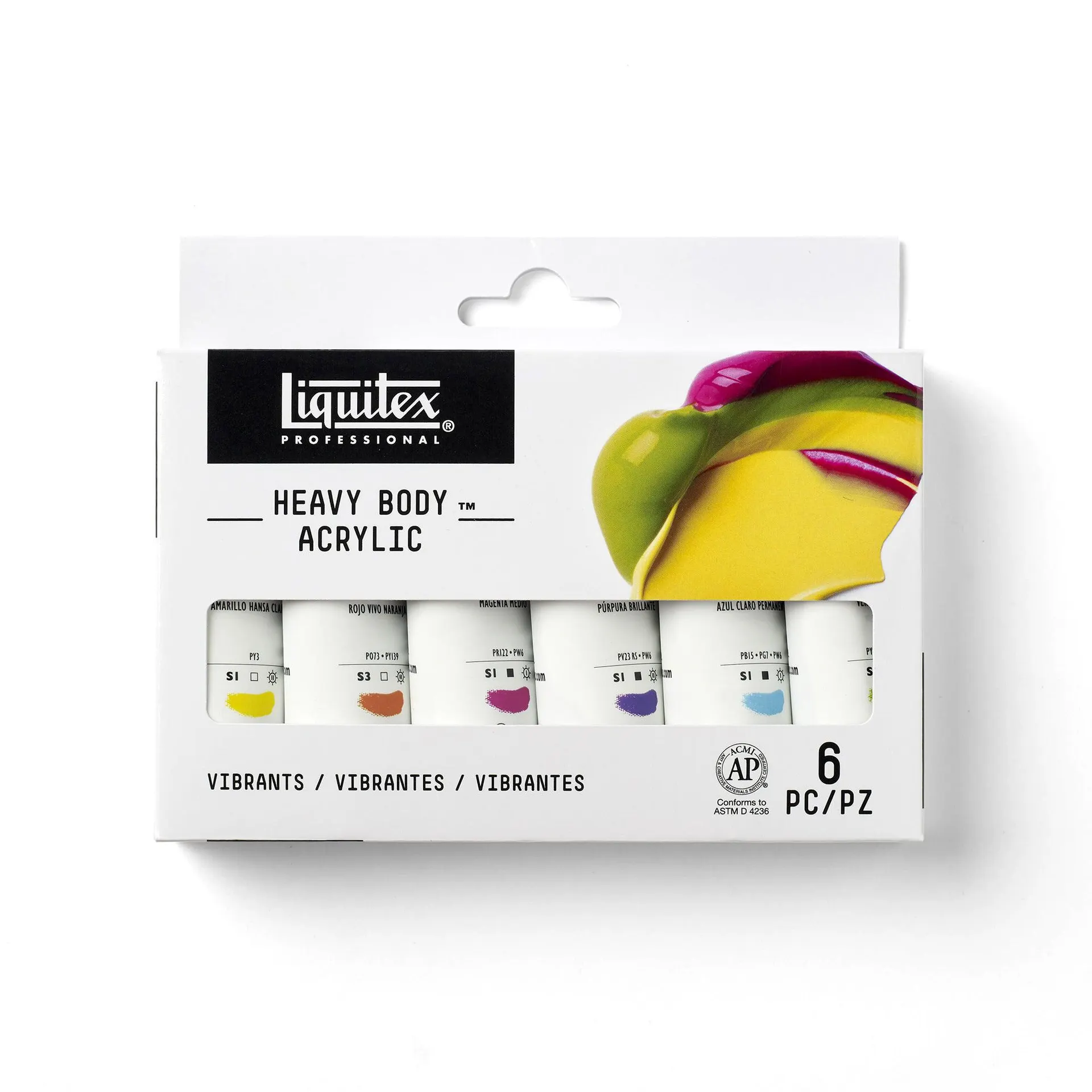 Heavy Body Acrylic Set - Vibrant Colours, 6 x 22 ml