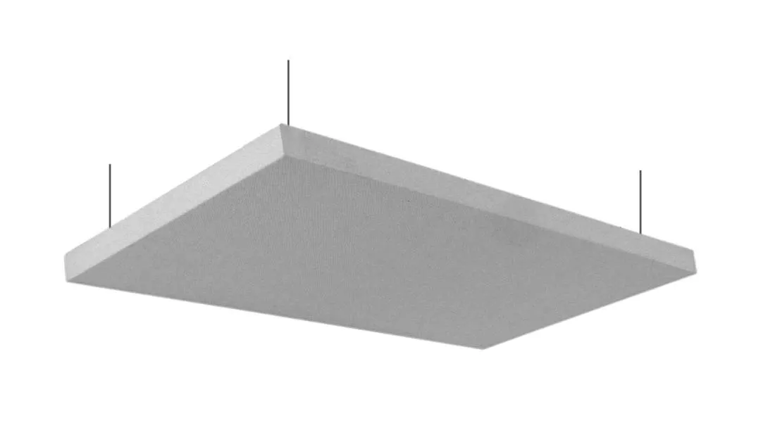 Nimbus Acoustic Ceiling Cloud - 24''x48'' w/Hanging Kit, Grey (Pair)