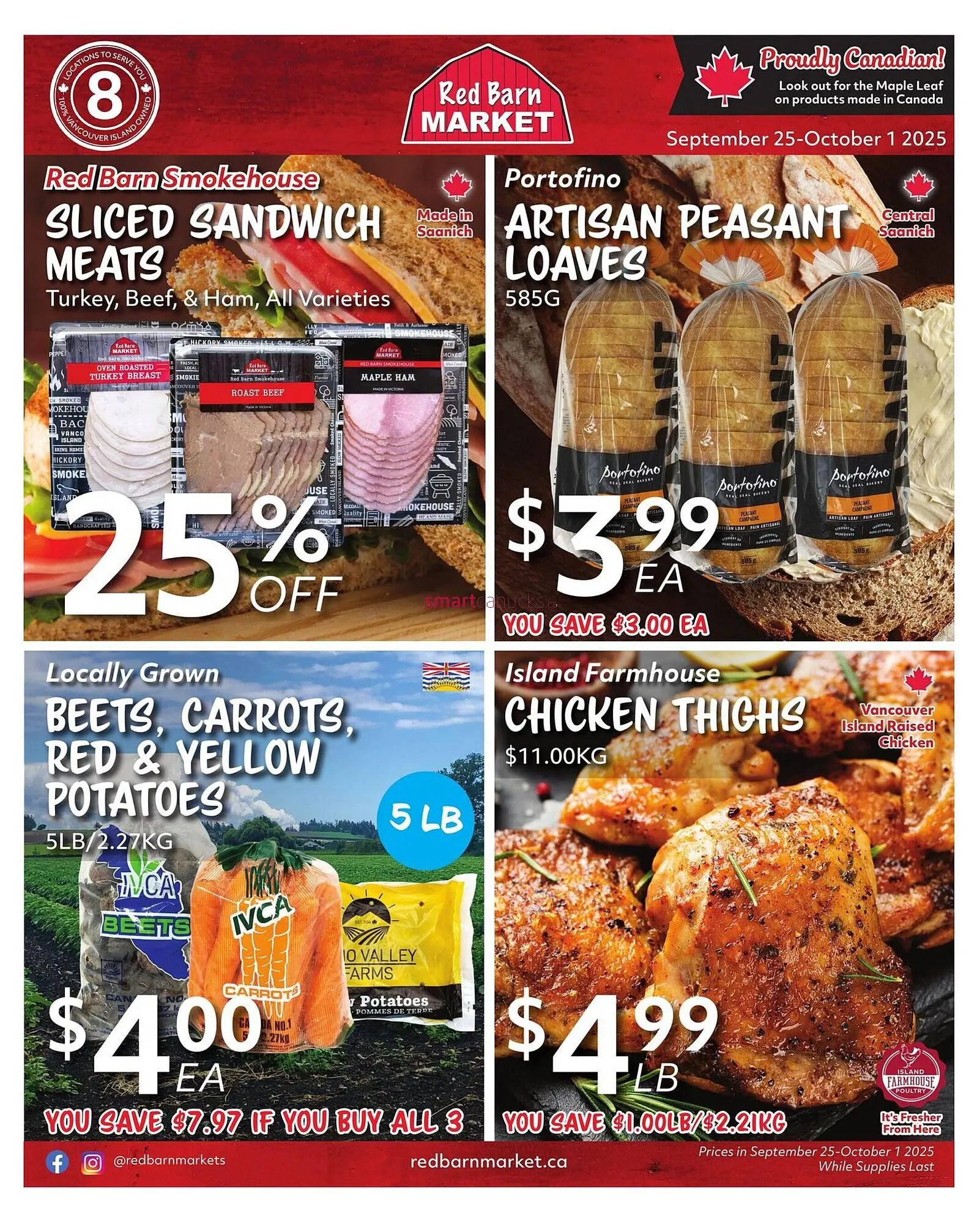 Red Barn Market flyer from September 25 to October 1 2025 - flyer page 1