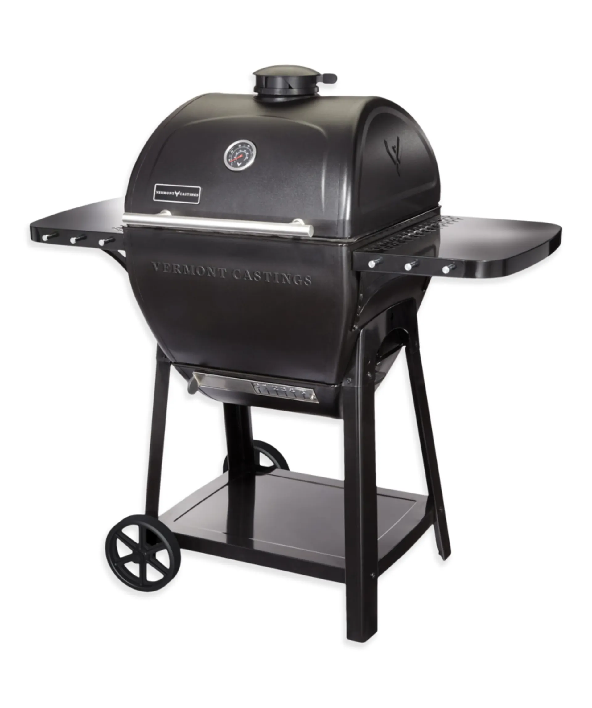 Vermont Castings Pioneer 7-in-1 Charcoal Kamado BBQ Grill & Smoker with Side Shelves