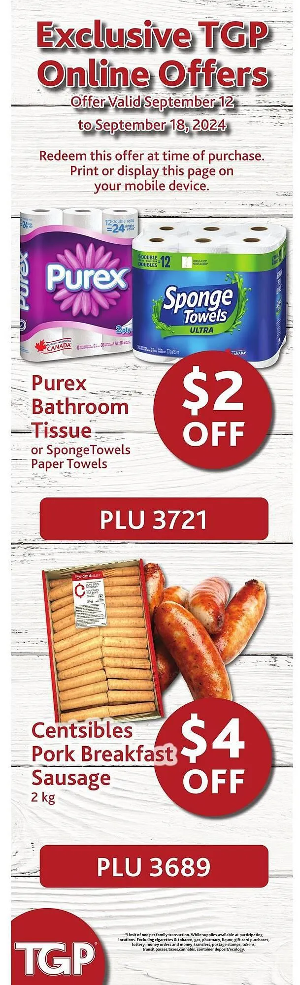 TGP The Grocery People flyer from September 12 to September 18 2024 - flyer page 8