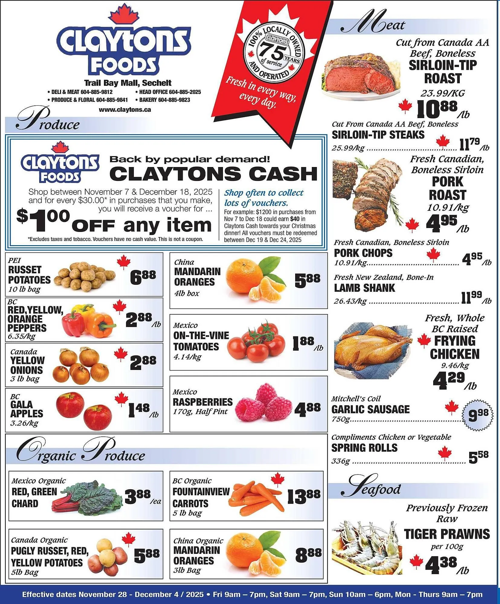 Claytons Heritage Market flyer from November 28 to December 4 2025 - flyer page 1