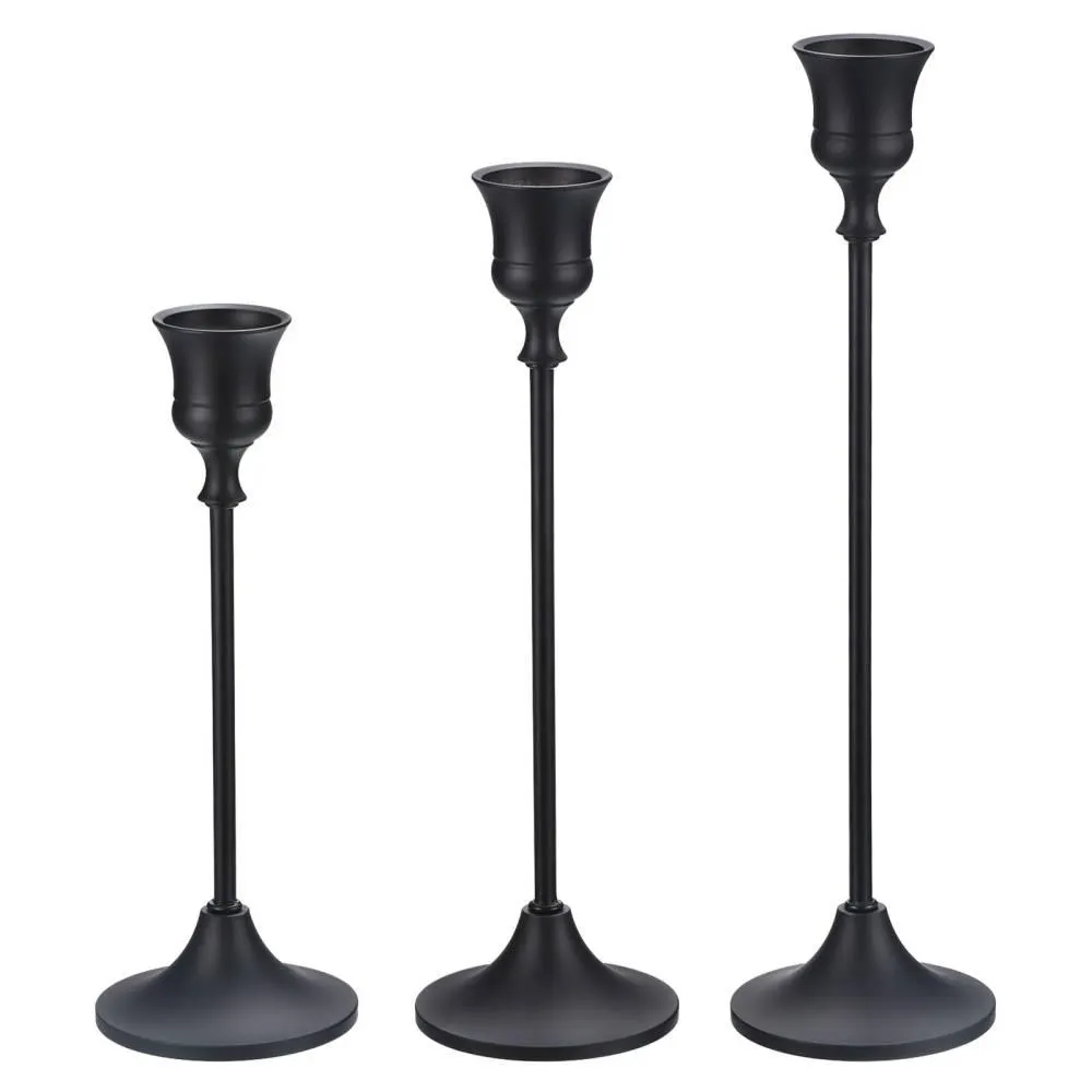 Cheibear- Taper Candlestick Holder Fits Decor Assorted Size 3pcs