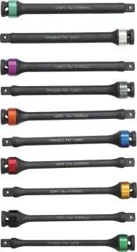 10 pc 1/2 in. dr Torque-Limiting Extension Bar Set
