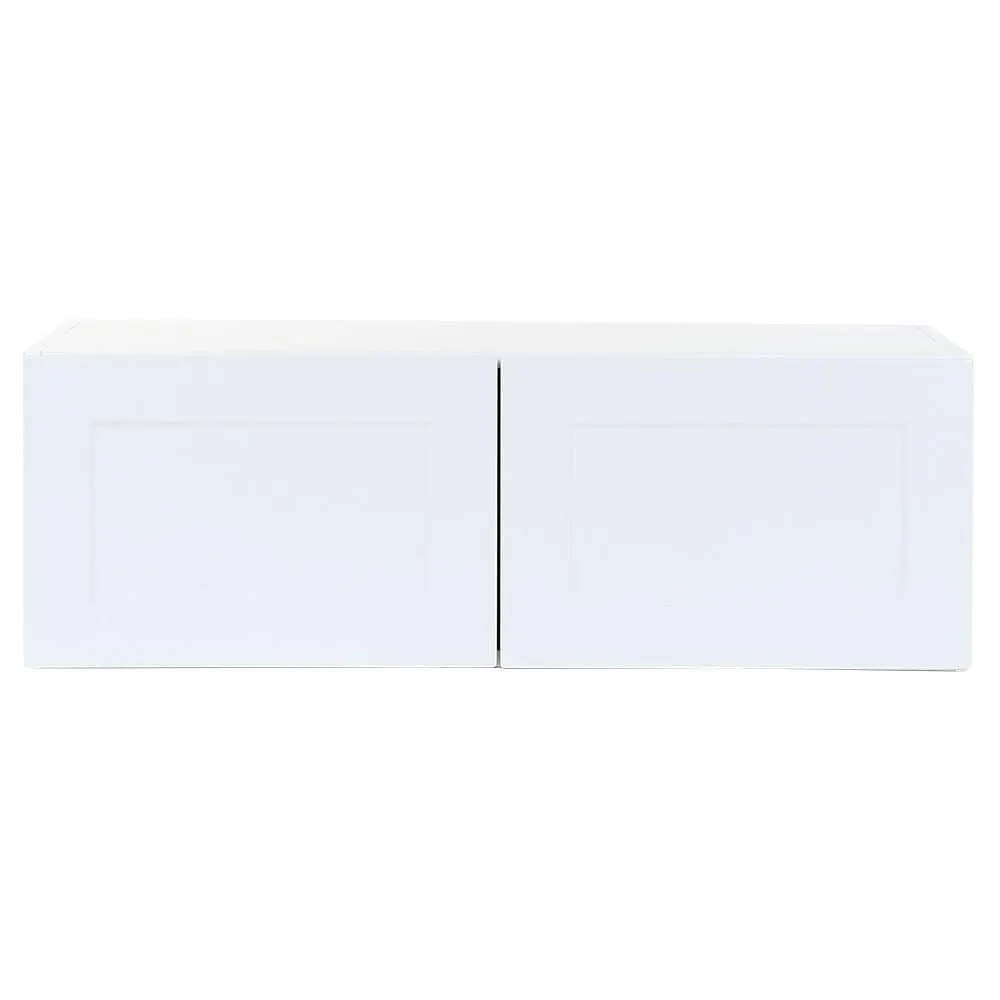 Edson 36-inch W x 12-inch H x 24-inch D Shaker Style Assembled Kitchen Wall Cabinet/Cupboard in Solid White (W361224)