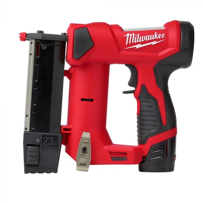 Milwaukee M12 12 Volt Lithium-Ion Cordless 23 Gauge Pin Nailer - Tool Only