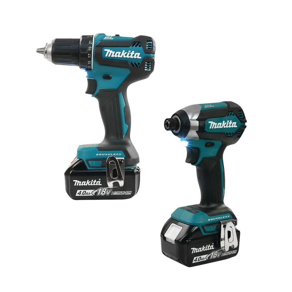 18V LXT Brushless Cordless Drill-Driver & Impact Driver Kit w/2 Batteries (4.0Ah), Charger & Bag