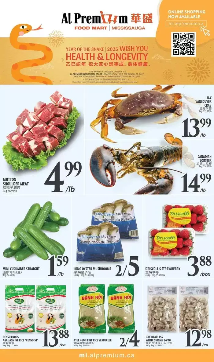 WEEKLY SPECIAL MISSISSAUGA from January 10 to January 17 2025 - flyer page 1