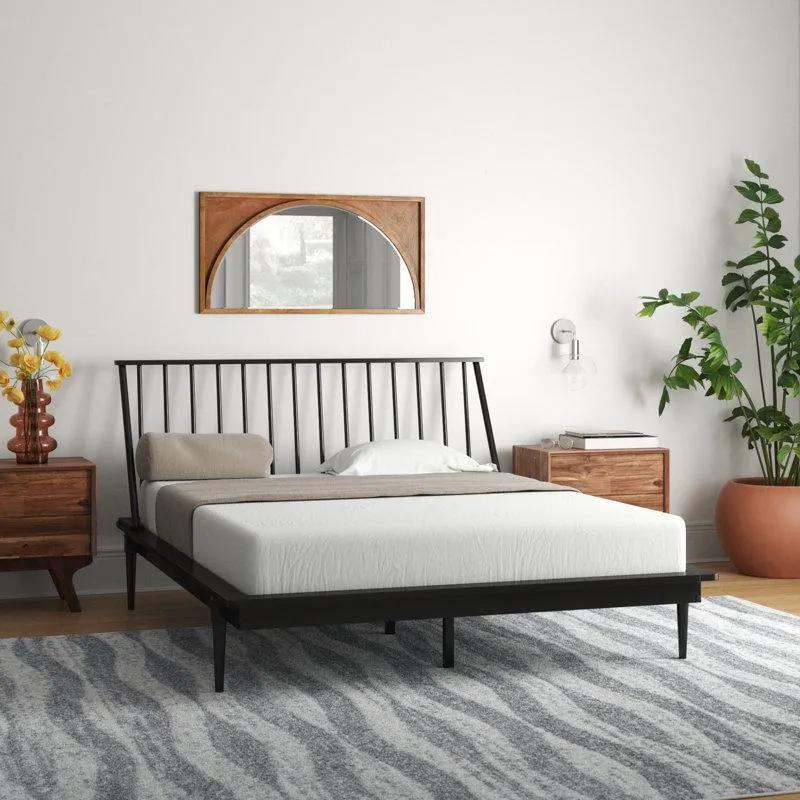 Queen Henline Solid Wood Platform Spindle Bed