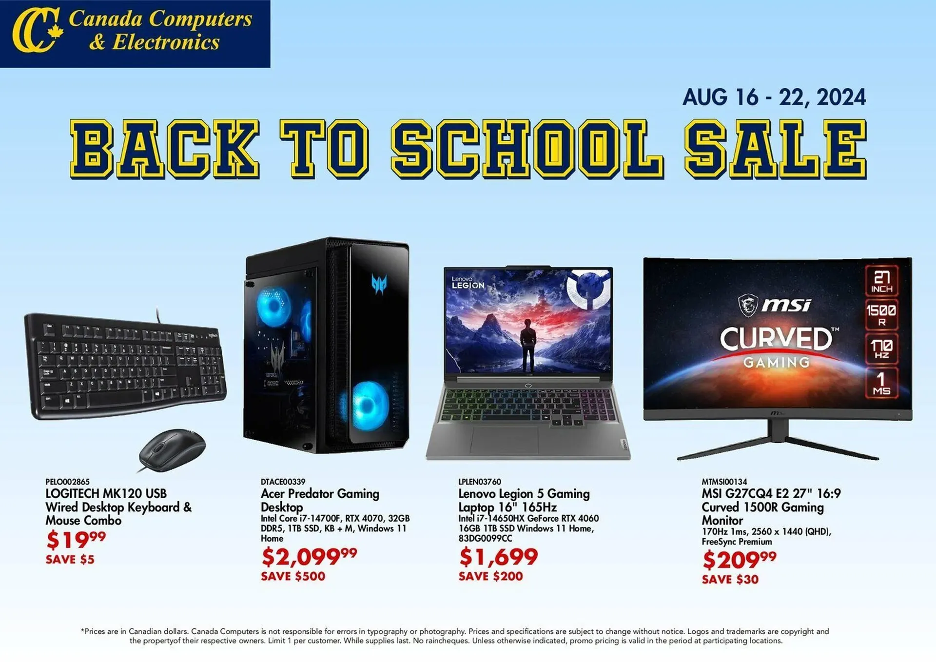 Canada Computers flyer from August 16 to August 23 2024 - flyer page 1