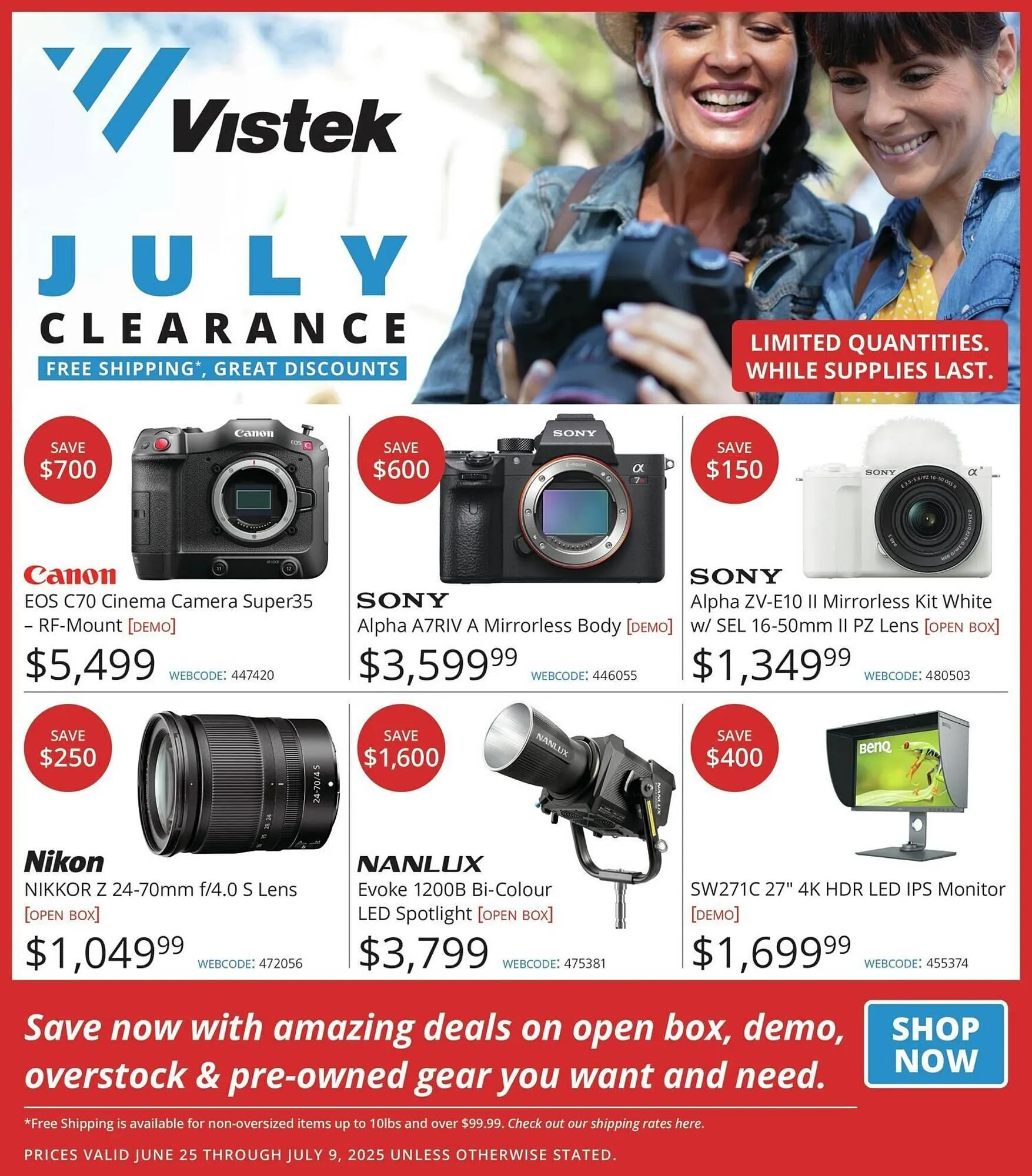 Vistek flyer from June 26 to July 3 2025 - flyer page 1