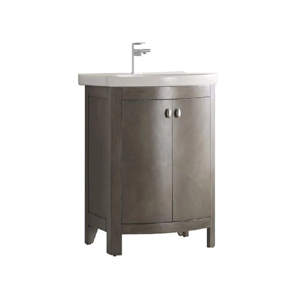 Niagara 24 in. Bathroom Vanity in Antique Silver with Vanity Top in White