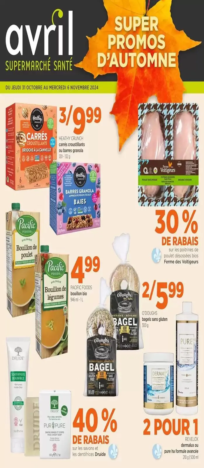 Super Promos D'automne from October 31 to November 6 2024 - flyer page 1