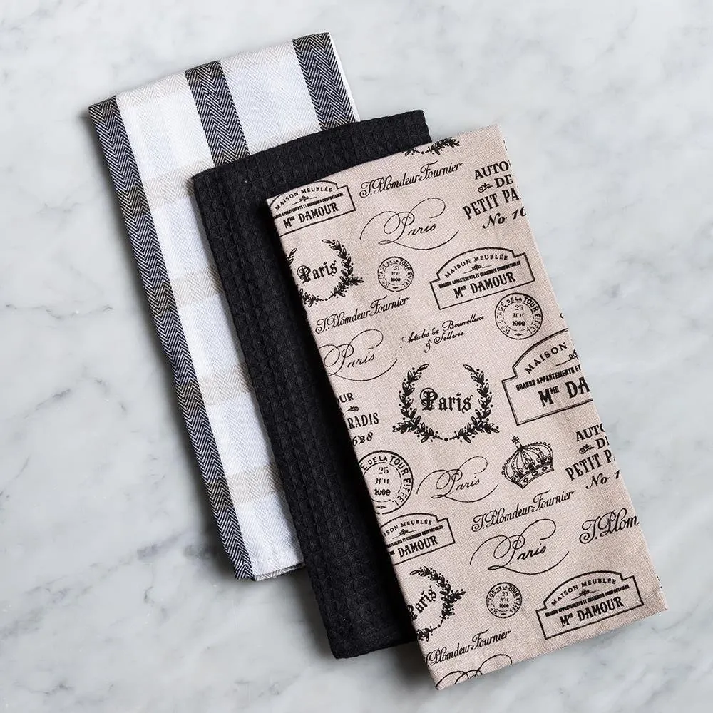 Harman Combo 'Paris Passport' Cotton Kitchen Towel - Set of 3