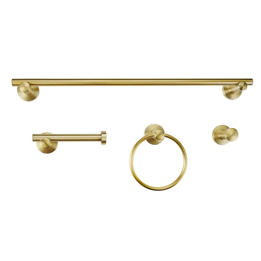 Napoli 4-Piece Matte Brass Bathroom Hardware Accessory Kit