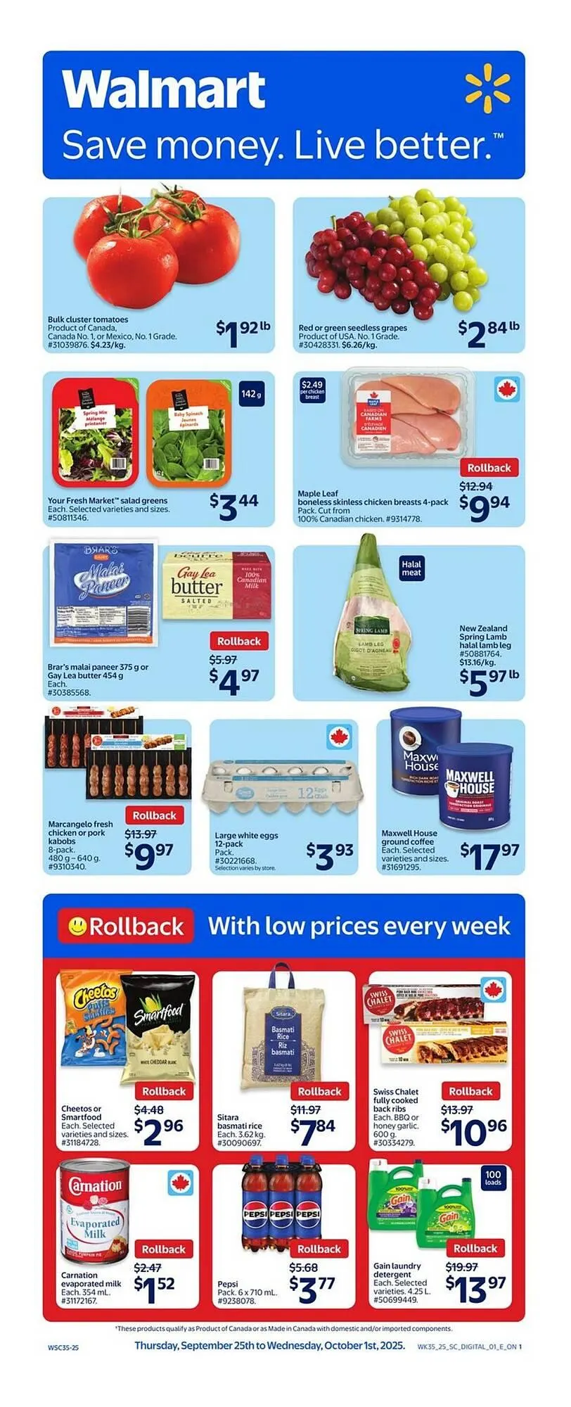 Walmart flyer from September 24 to September 30 2025 - flyer page 1