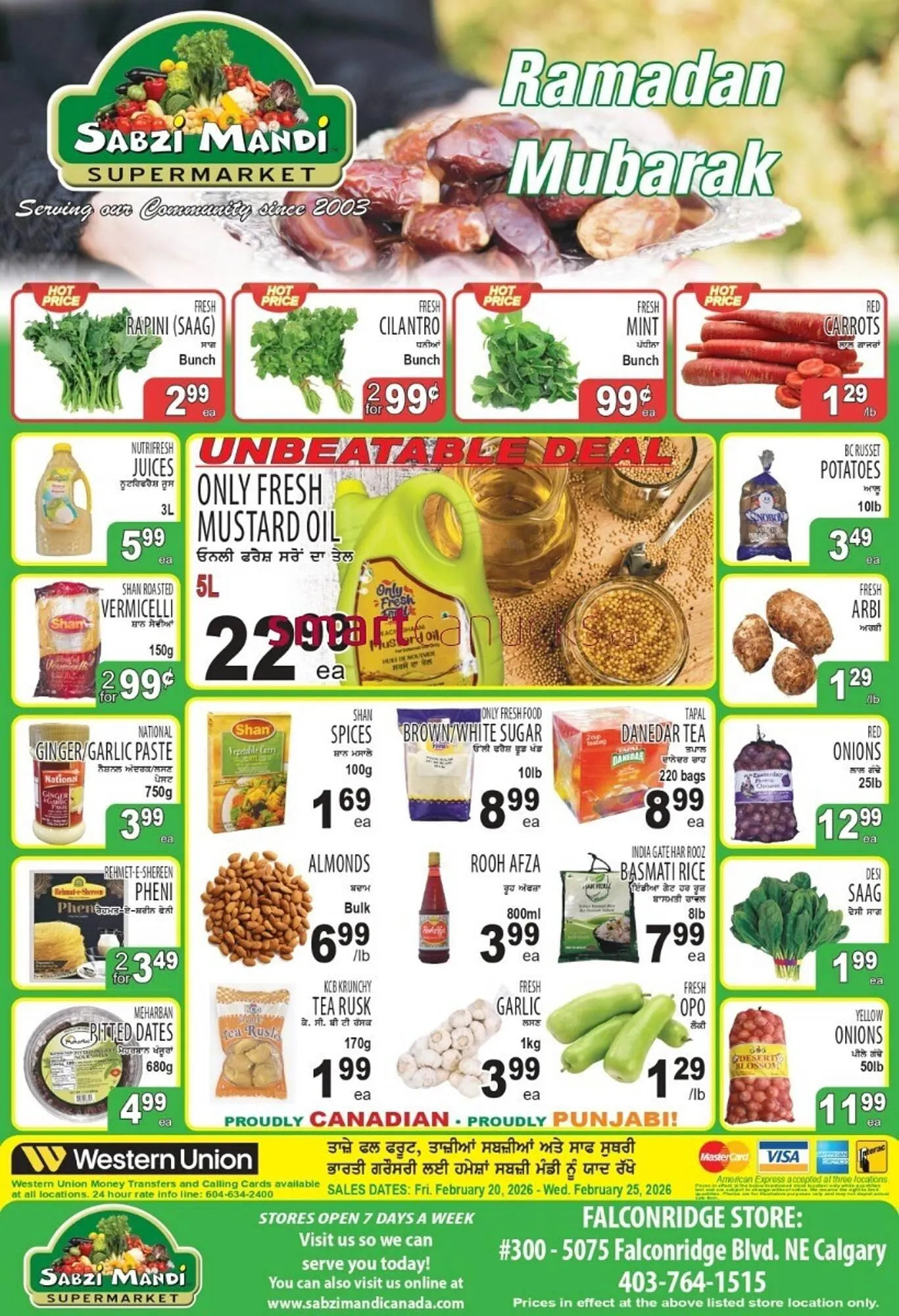 Sabzi Mandi Supermarket flyer from February 20 to February 25 2026 - flyer page 1