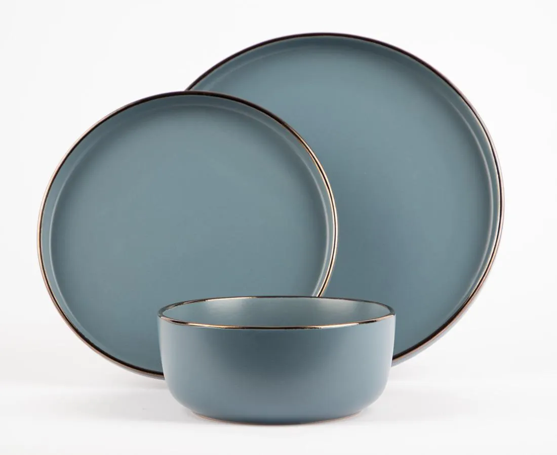 TOKYO-12PC STONEWARE,BLUE