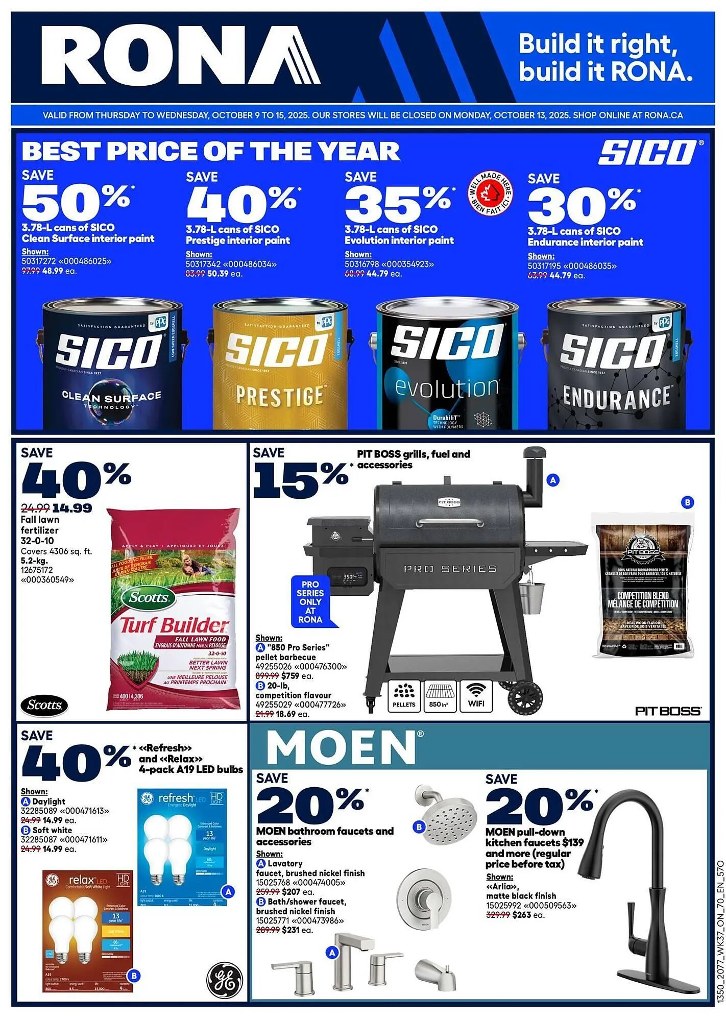 RONA flyer from October 9 to October 23 2025 - flyer page 1