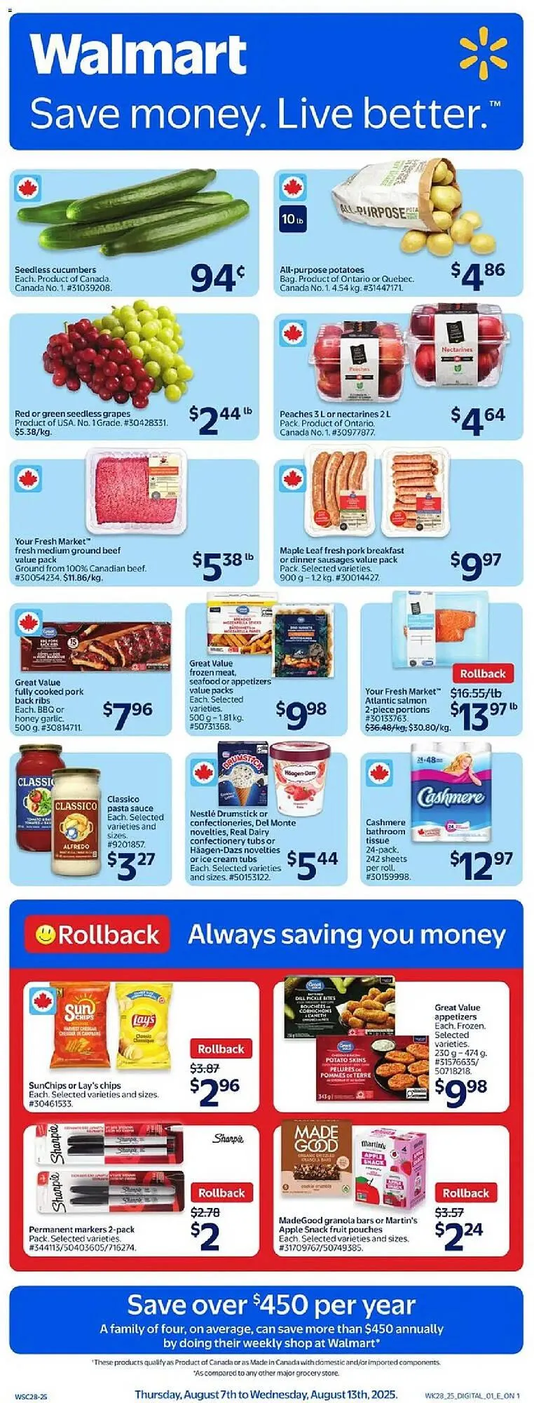 Walmart flyer from August 7 to August 14 2025 - flyer page 1