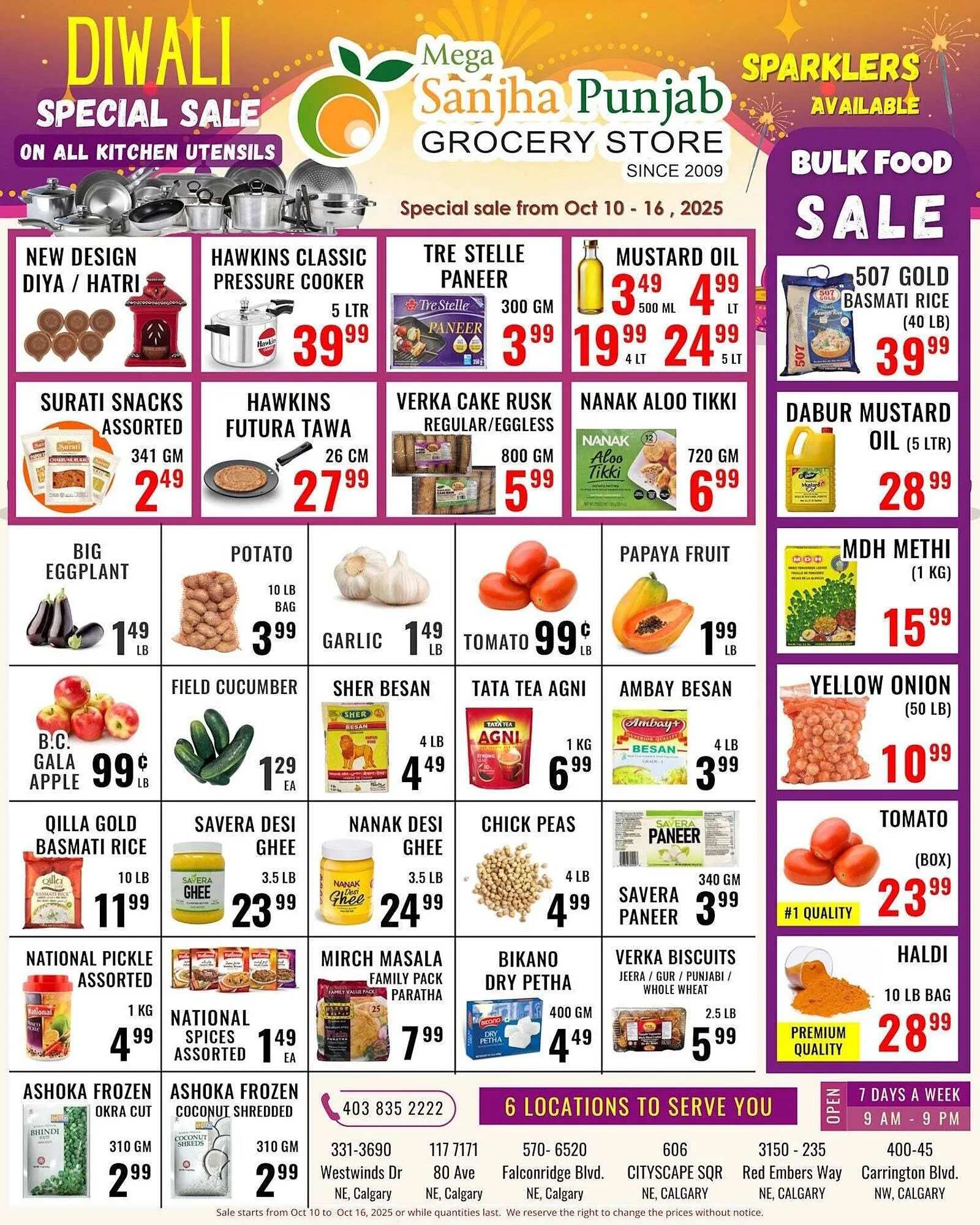 Mega Sanjha Punjab Grocery Store flyer from October 10 to October 17 2025 - flyer page 1