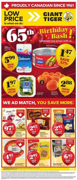 Giant Tiger Flyer from April 22 to April 28 2026 - flyer page 1