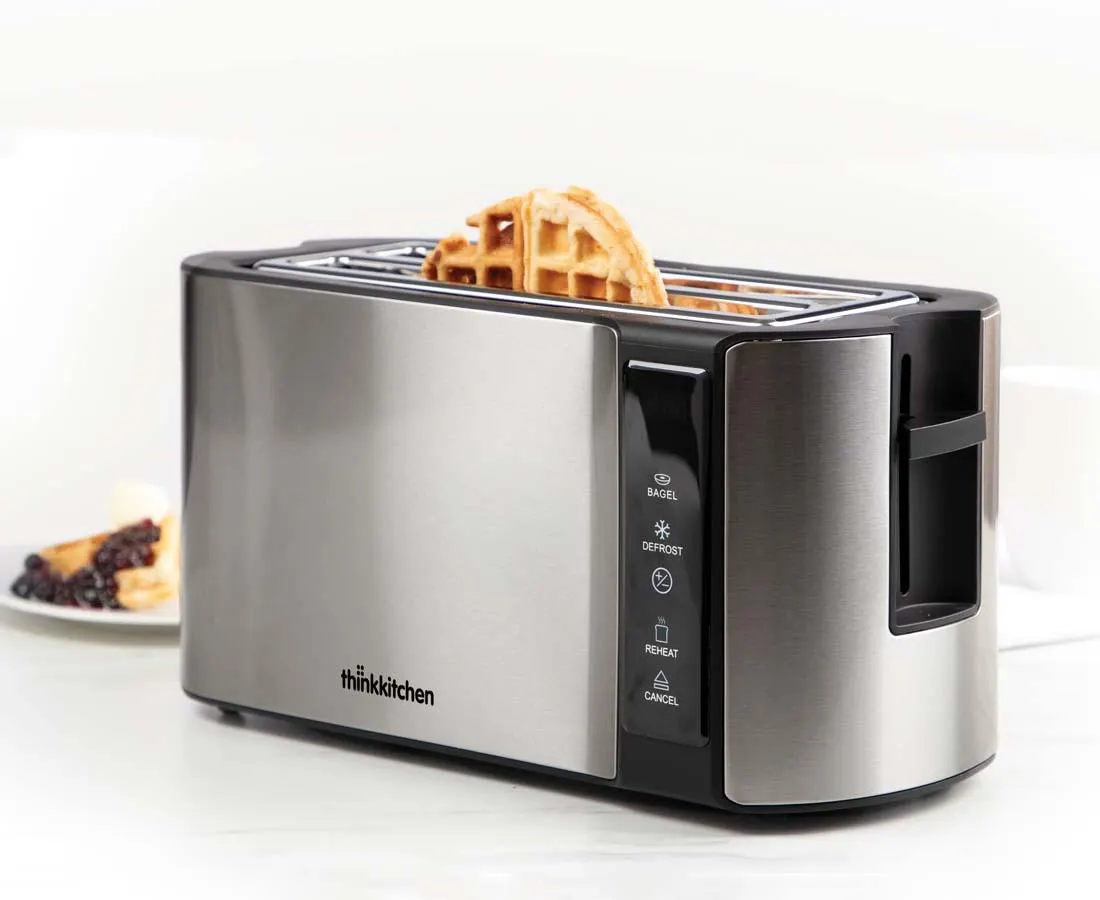 thinkkitchen Touch Screen 4-Slice Toaster with Bun Warmer