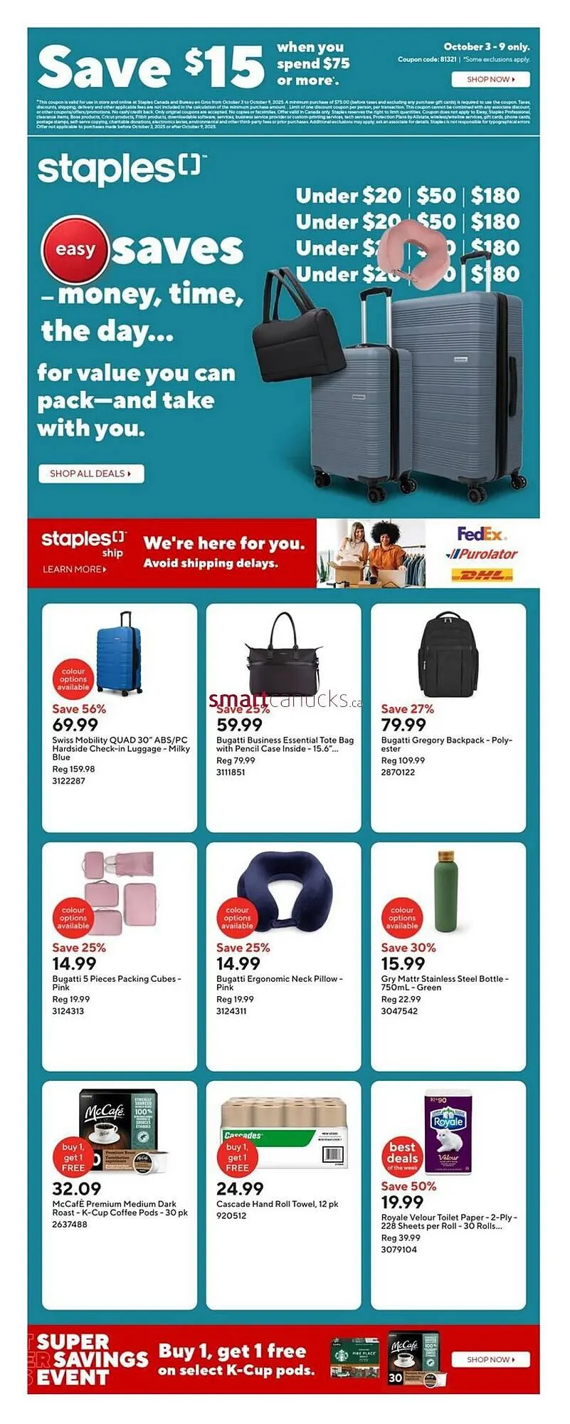 Staples flyer from October 3 to October 9 2025 - flyer page 1