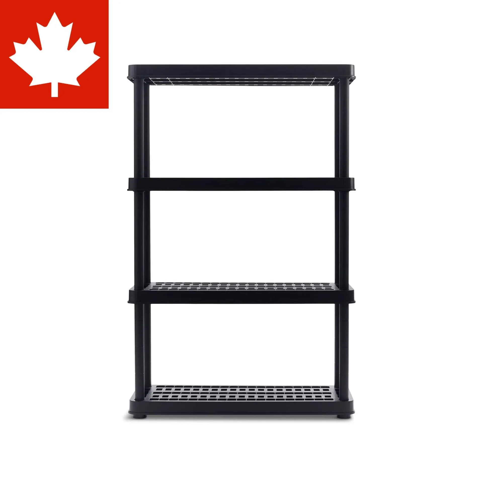 TuffStore® 4-Shelf Resin Storage/Shelving Unit, 36 x 14 x 54.5-in, Black