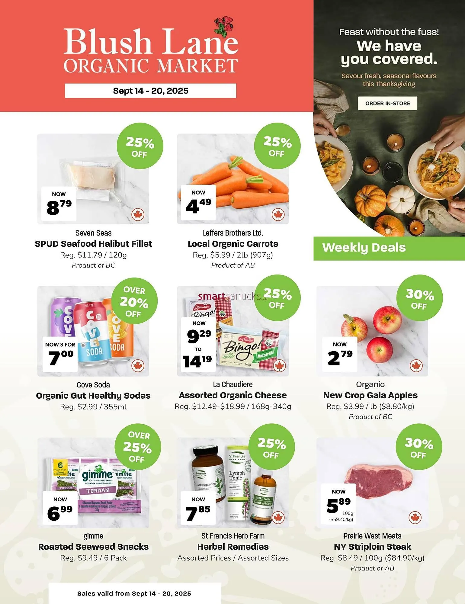 Blush Lane Organics flyer from September 14 to September 20 2025 - flyer page 1