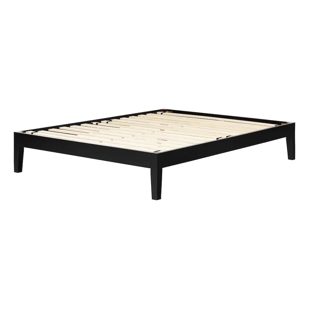 Vito Full Solid Wood Platform Bed in Pure Black, 56.5 in. x 77.75 in. x 14 in.