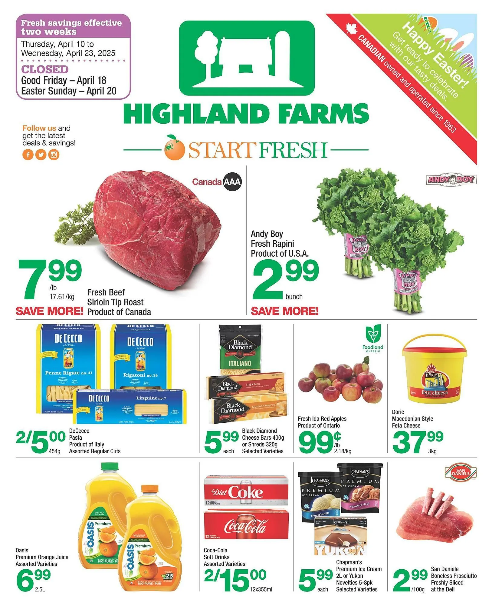 Highland Farms flyer from April 11 to May 1 2025 - flyer page 1