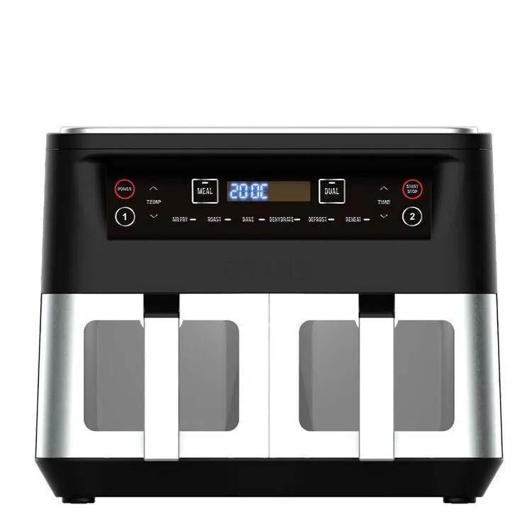 Kitchen Couture Dual View Stainless Steel Air Fryer Silver 10 L