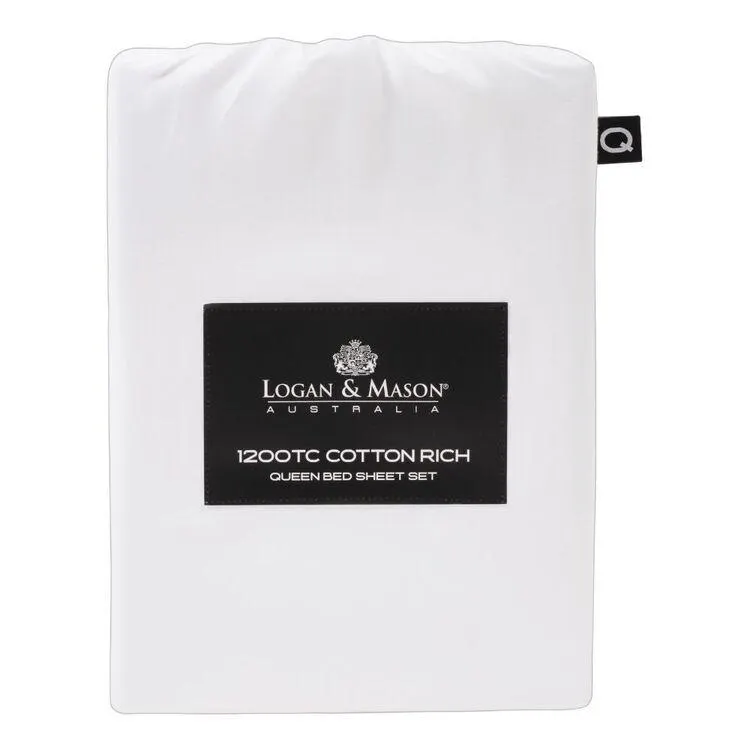 Logan & Mason 1200 Thread Count Sheet Set White