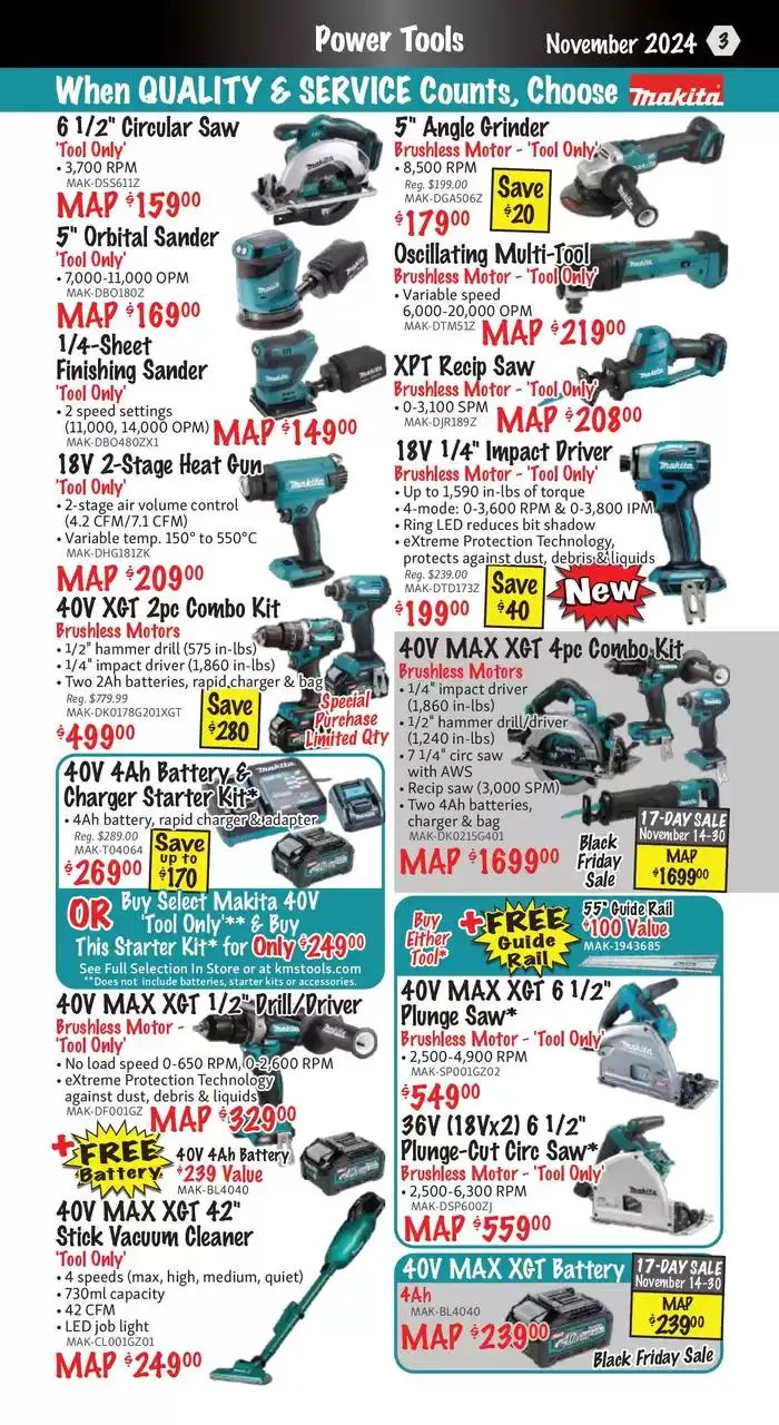 KMS Tools November 2024 Black Friday Sale from November 1 to November 15 2024 - flyer page 3