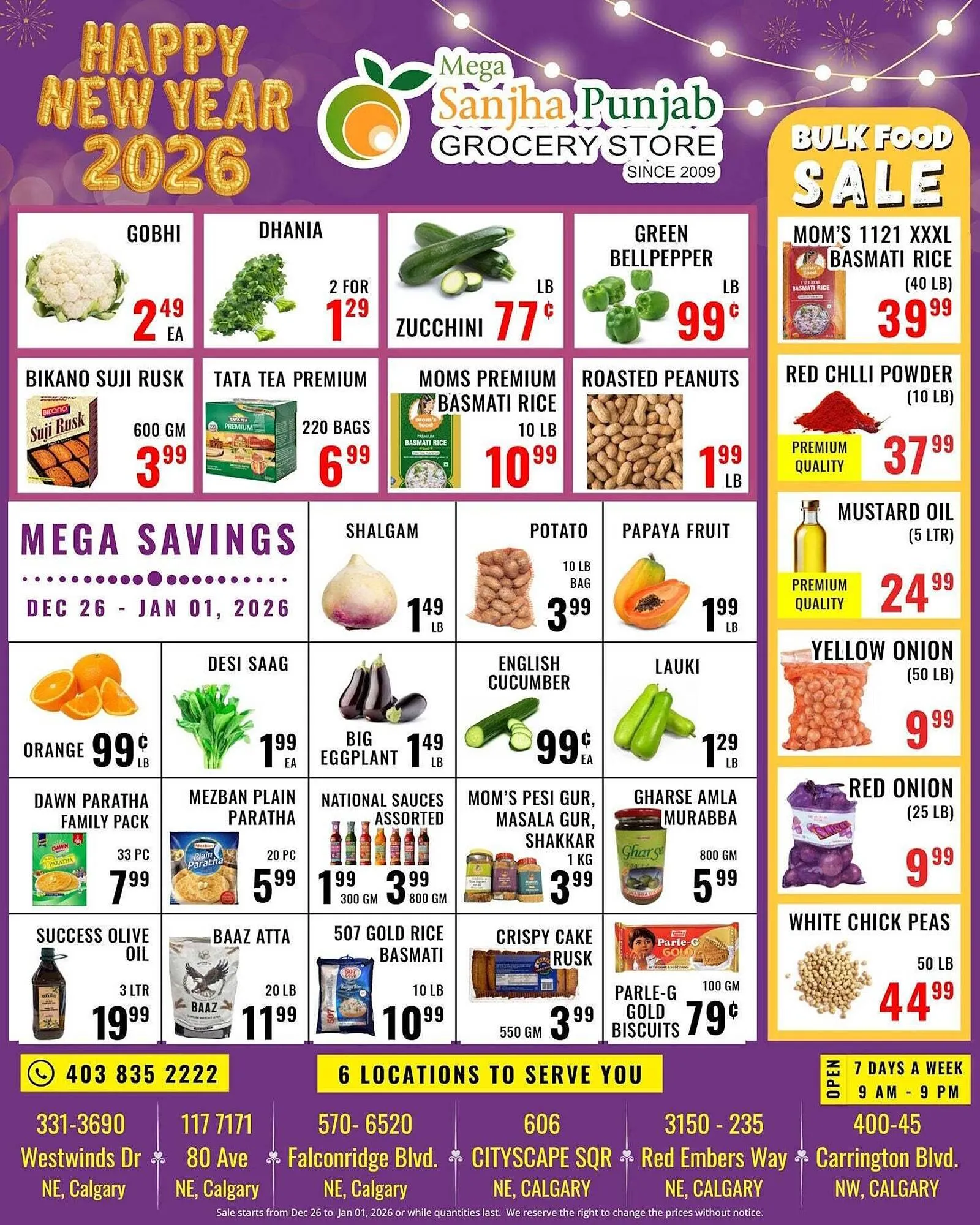 Mega Sanjha Punjab Grocery Store flyer from December 25 to January 2 2026 - flyer page 1